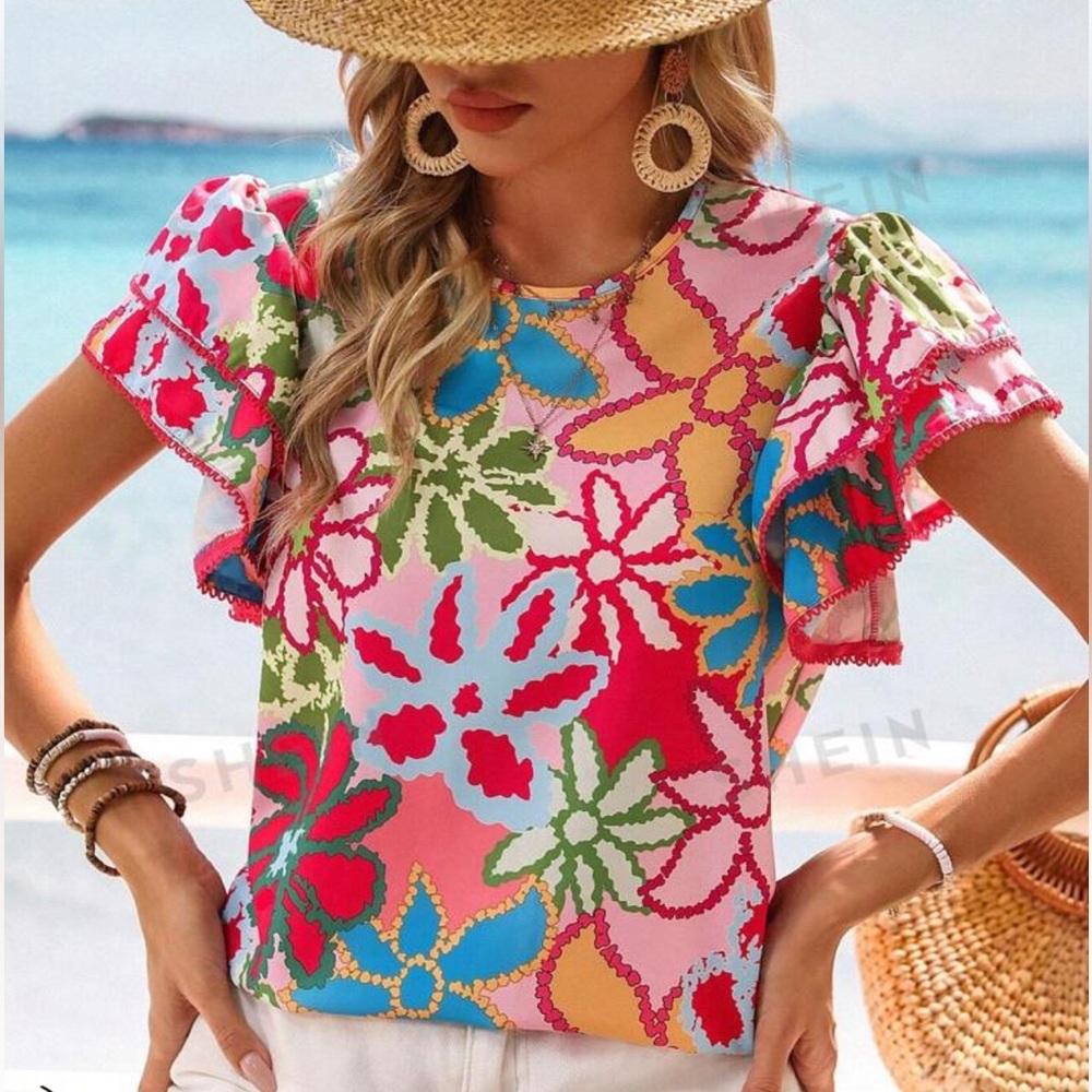 Beautiful Ruffle Sleeve Blouse